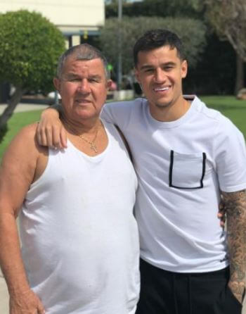 Ze Carlos Coutinho with his son Philippe Coutinho.